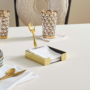 Servilletero Metálico Tradicional de Forma Rectangular, Decoración de Mesa Duradera para Uso en Restaurantes, Servilletero Redondo - Product Image 6