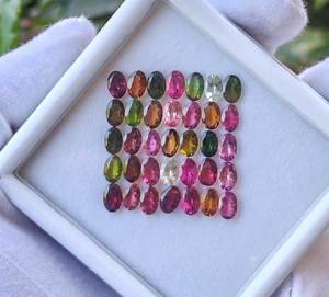 Tourmaline naturelle ovale facettée, calibrée, certifiée, non traitée, prête pour la sertissage de bijoux - Product Image 1