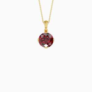 Pendentif solitaire en rubis de laboratoire fantaisie au charme vintage, en argent sterling plaqué or, bijou pierre de naissance de juillet, provenance Rajasthan, vente en gros - Product Image 1
