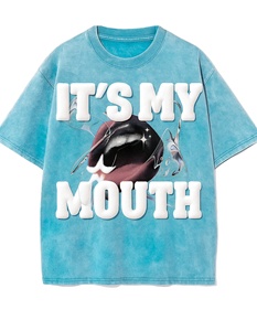 T-shirt oversize en coton 100% tricoté lavé avec mousse 3D pour homme, col rond, manches courtes, style streetwear - Product Image 6