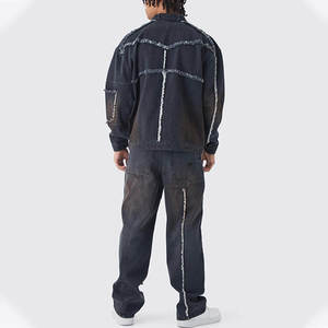Manteau d'hiver classique streetwear sportif à capuche 2026, veste en jean délavé avec fermeture éclair décorative, logo frontal, coupe-vent - Product Image 6