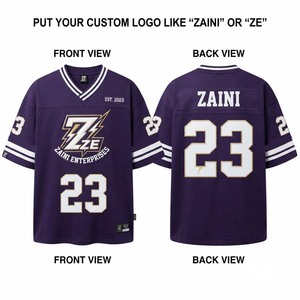 Camiseta de Fútbol Americano Unisex, Poliéster Premium de 220 Gramos, Transpirable, Manga Corta, Cuello Mao, Rayas Verde Azulado, Negro y Blanco - Product Image 1