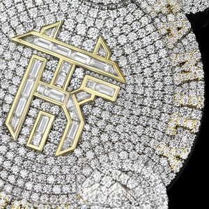 Custom Vvs Moissanite 3D Name Men Hip Hop Style Rhodium Plated 925 Silver <b>Iced</b> <b>Out</b> Diamond Link <b>Chain</b> Letter Pendant Jewelry - Product Image 3