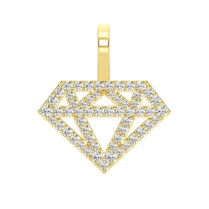 SHRAMAN DIAMOND Collier pendentif logo tendance en moissanite plaqué or, grand modèle de luxe style Hip Hop Iced Bling, en argent 925, pendentifs et breloques - Product Image 6