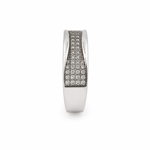 925 Sterling <b>Silver</b> Micro Pave Cubic Zirconia Band <b>Ring</b> for <b>Men</b> Wedding Party Daily Wear High Polish Finish - Product Image 4