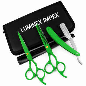 Navaja de Afeitar Recta Vintage Luminex Impex con Mango de Concha de Abulón y Acero al Carbono, Lista para Usar en Barberías y Salones - Product Image 1