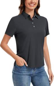 Camisetas polo de golf para mujer 100% algodón, camisetas polo personalizadas para mujer con cuello polo, camiseta polo de algodón y spandex para mujer, camisetas polo al por mayor. - Product Image 5