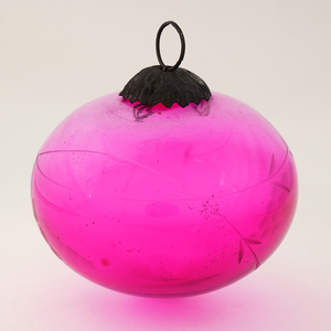 Christmas Ball & Tree Ornaments Wholesale <b>Queen</b> Pink Vintage Glass Turnip Christmas Ornament Classic Shape Hanging - Product Image 1