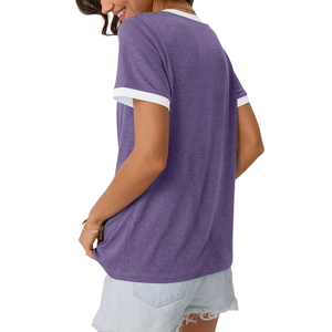 Camiseta de Mujer de Alta Calidad, Personalizada con Logotipo, de Algodón, Informal, Tejida, Lisa, con Estampado Gráfico, Estilo Urbano - Product Image 2