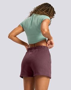 Shorts de sport pour femmes, en molleton de coton de haute qualité, respirants, brodés, shorts de jogging - Product Image 4