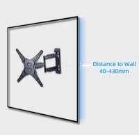 Braket Dinding TV Full Motion Putar 26-55 Inch Baja Canai Dingin VESA 400X400 Dudukan TV Dapat Diputar, Bersertifikasi RoHS Grosir