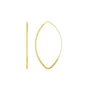 Orecchini Pendenti Lunghi con Motivo Marquise in Oro Giallo 14k Lucidato, Gioielli alla Moda - Product Image 1