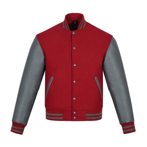 Chaqueta de Béisbol Personalizada de la Mejor Calidad para Adultos y Jóvenes, Material de Lana de Color Personalizado con Mangas de Cuero, Estilo Preppy, Otoño - Product Image 1