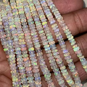 AAAA Ethiopian <b>Opal</b> Rondelle Beads 3-5mm Natural Ethiopian <b>Opal</b> Beads Fire <b>Opal</b> Gemstone 16 Inch Strand for Jewelry Making Bulk - Product Image 3