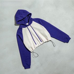 Women's Cropped <b>Drop</b> Shoulder Hoodie Oversized Pullover with Soft Cotton Blend Fleece Fabric for Casual Streetwear Style - Product Image 4