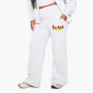 Wholesale Winter Streetwear High Street <b>Jogger</b> Track Pant <b>Fleece</b> Elastic Waist Lace Regular Fit Breathable Eco-Friendly <b>Women</b> - Product Image 2