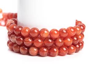 ลูกปัดหินอาเกตสีแดงส้มทรงกลมเกรดคุณภาพสำหรับทำเครื่องประดับ สร้อยข้อมือ สร้อยคอ งานฝีมือ DIY - Product Image 6