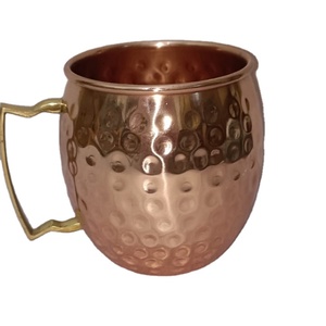 Mug en cuivre pour bière, design martelé, mug en cuivre au design unique, mug mule en cuivre avec poignée en laiton - Product Image 1
