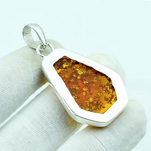 Coffin Baltic Amber Pendant Sterling Silver Boho Gothic Handmade Jewelry Gift For Women <b>Men</b> - Product Image 6