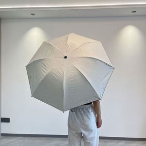 23 Inch <b>8</b>-Rib Luxury Design 3-Fold <b>Iron</b> Tube Alloy Ribs Custom Logo Printing Manual Umbrella for Business Gifts Made in China - Product Image 1