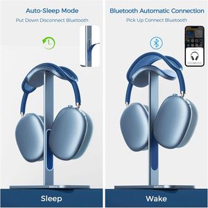 Supporto per Cuffie in Alluminio per Airpods Max con Modalità Sleep, Cuscinetto Protettivo Antiscivolo in Pelle - Product Image 3