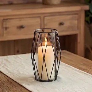 Farol de Hierro Hecho a Mano con Paneles de Vidrio para Decoración Navideña del Hogar, Portavelas de Metal para Jardines, Balcones y Patios - Product Image 3