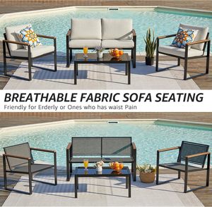 Juego de Sofás de Aluminio de Lujo para Exteriores, Resistente a los Rayos UV, para Jardín, Patio o Terraza de Villa, Venta al Por Mayor - Product Image 3