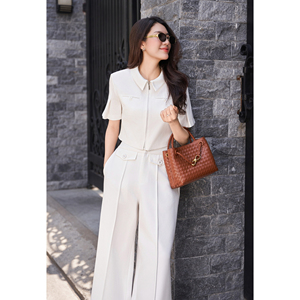 Women's Elegant <b>White</b> High Waist Straight Leg Tailored Casual Office <b>Trousers</b> Flap Pocket Detail Anti-static/Anti-Wrinkle Zipper - Product Image 5