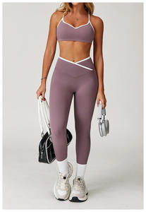 Ensemble de yoga pour femmes, deux pièces, vêtements de sport, soutien-gorge de sport, leggings, vêtements d'entraînement pour la salle de sport - Product Image 3