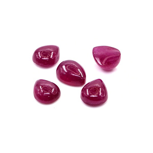 Rubíes naturales de Bangkok calibrados en forma de pera de 8x10 mm, rubíes naturales sueltos en forma de cabujón para la fabricación de joyas, listos para usar. - Product Image 1