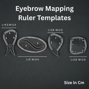 Plantilla Transparente de Acrílico para Dar Forma a las Cejas, Regla Profesional para Mapeo de Cejas con Herramienta de Medición y Marcadores para Alineación - Product Image 4