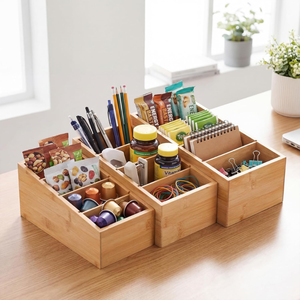 Cestas de almacenamiento ecológicas de bambú para organizar la cocina, el oficina, los cajones y la encimera. Venta al por mayor desde Vietnam. - Product Image 4