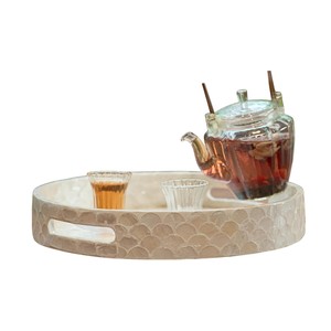 Plateau de service de luxe en nacre, fait main, incrusté de coquillages, plateau décoratif pour la maison, l'hôtel, le restaurant, pour le service et les cadeaux - Product Image 6