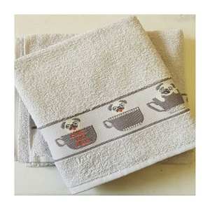 Nordic Cleaning Pure Organic Embroidered Cotton GOTS Certificate Standard Size Wholesale Personalized <b>Kitchen</b> Towels From India - Product Image 2