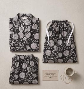 Conjunto de Pijama de Algodón para Mujer, Ropa de Dormir Estampada, Traje de Noche con Botones y Bolsa de Almacenamiento a Juego, para Viaje - Product Image 6