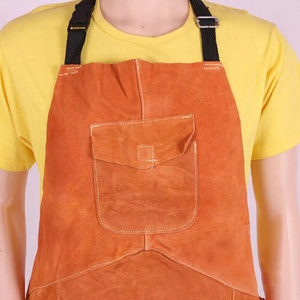 Premium Quality Heavy-Duty Abrasion-Resistant Construction Welding <b>Apron</b> Cowhide Split <b>Leather</b> Cotton Sleeveless Workwear - Product Image 4