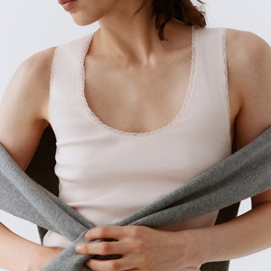 Women's Lightweight 100% Cotton Jersey Sporty Loose Fit O-Neck Tank <b>Tops</b> with Pockets Breathable & Quick-Dry - Product Image 5