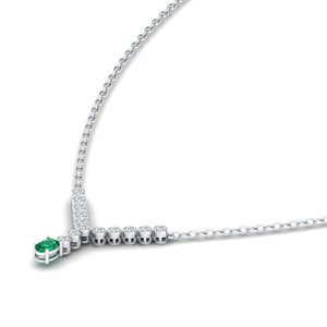 Colliers REYES de luxe en argent sterling 925 avec émeraude ovale de 0,5 carat et moissanite pour elle, bijoux raffinés. - Product Image 4