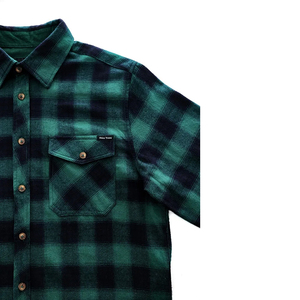 Bulk Wholesale <b>Men</b> Plaid <b>Jacket</b> 100% Brushed Cotton Oversized Green Black Checkered Shirts Outerwear <b>Trucker</b> Style Flannel Shirt - Product Image 4