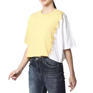 Best Manufacturing Ladies <b>Crop</b> <b>Top</b> T-Shirts for Summer Custom Logo Cotton Cropped T-Shirts on Sale Best Manufacturing Ladies - Product Image 1