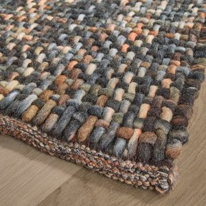 Handcrafted Eco Friendly Wool/Cotton Braided Area <b>Rugs</b>-Scandinavian Style Solid Color <b>Thick</b> Flat Pile Handmade <b>Rugs</b> - Product Image 2