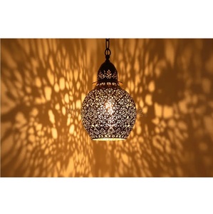 Modern Moroccan Style Brass Hanging <b>Lantern</b> Geometric Design Home Decoration Durable Metal <b>Candle</b> Holder - Product Image 4