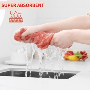 Panni da Cucina Ultra Morbidi in 100% Cotone a Nido d'Ape, Asciugatura Rapida, 30x30 cm, Confezione da 6, Colore Corallo - Product Image 6
