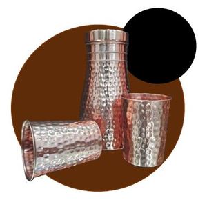 Decorative Copper Water <b>Serving</b> <b>Set</b> Stylish Jug and Drinking Cups for Dining Table <b>Beverage</b> Presentation - Product Image 4