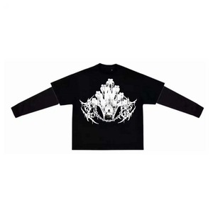 Camisetas de Doble Capa Modernas y Elegantes para Hombre, Ropa Urbana Cómoda con Mangas Largas, Tallas Grandes para Hip Hop - Product Image 2