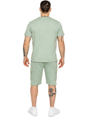 Ensemble 2 pièces classique brodé pour homme, t-shirt et pantalon de survêtement à cordon de serrage, personnalisable, doux, OEM - Product Image 5