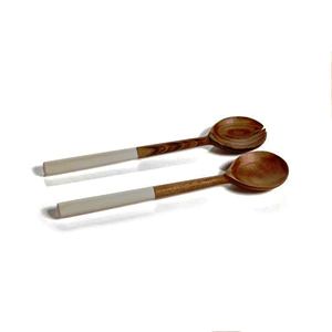 Ustensiles à salade modernes de 11 pouces, faits à la main, écologiques, compatibles lave-vaisselle, revêtement en résine, pour la maison et la cuisine, fabriqués en Inde - Product Image 3