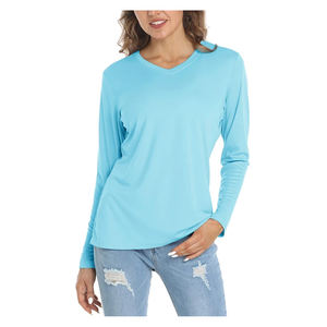 Camiseta de Manga Larga con Cuello en V, Estilo Casual Otoñal para Mujer, Ecológica, de Franela de Algodón/Fibra de Bambú, con Estampado por Transferencia de Calor, Estilo Europeo - Product Image 6