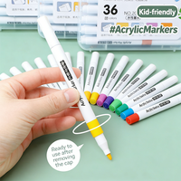 Ensemble de crayons de couleur imperméables et superposables DIY 12/18/24/36/48 couleurs, marqueurs acryliques pour étudiants