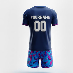ชุดยูนิฟอร์มฟุตบอลแบบกำหนดเอง เสื้อและกางเกงขาสั้น ระบายอากาศได้ดี แห้งเร็ว ผ้าคุณภาพสำหรับการฝึกซ้อมกีฬาอย่างมืออาชีพ - Product Image 2